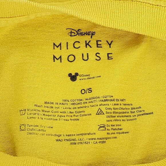 Disney Mickey Mouse Retro Skater Yellow T-Shirt Size OS - Picture 4 of 6